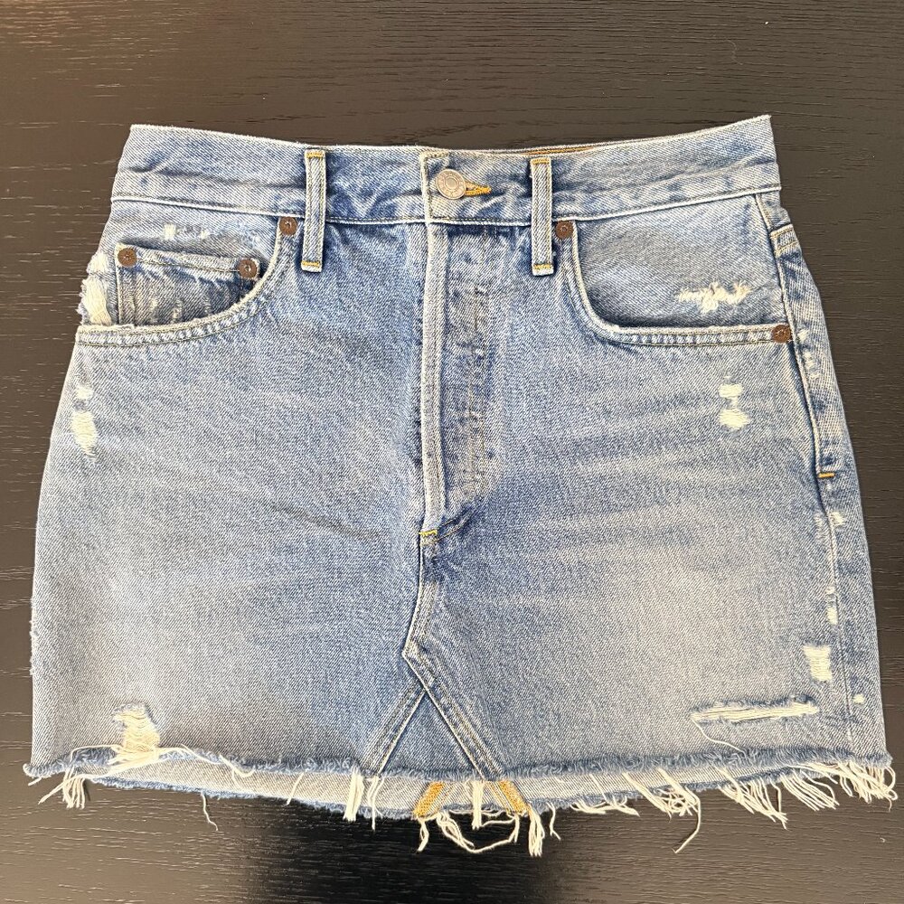 Agolde Quinn High Rise Mini Denim Skirt in Swapmeet SIZE 26